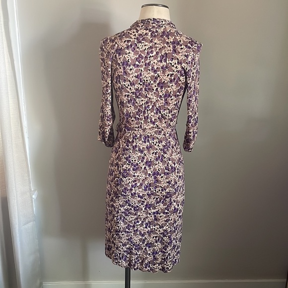 Vintage 1940’s Rayon Jersey Purple Raspberry Print Long Sleeve Dress - Picture 4 of 16
